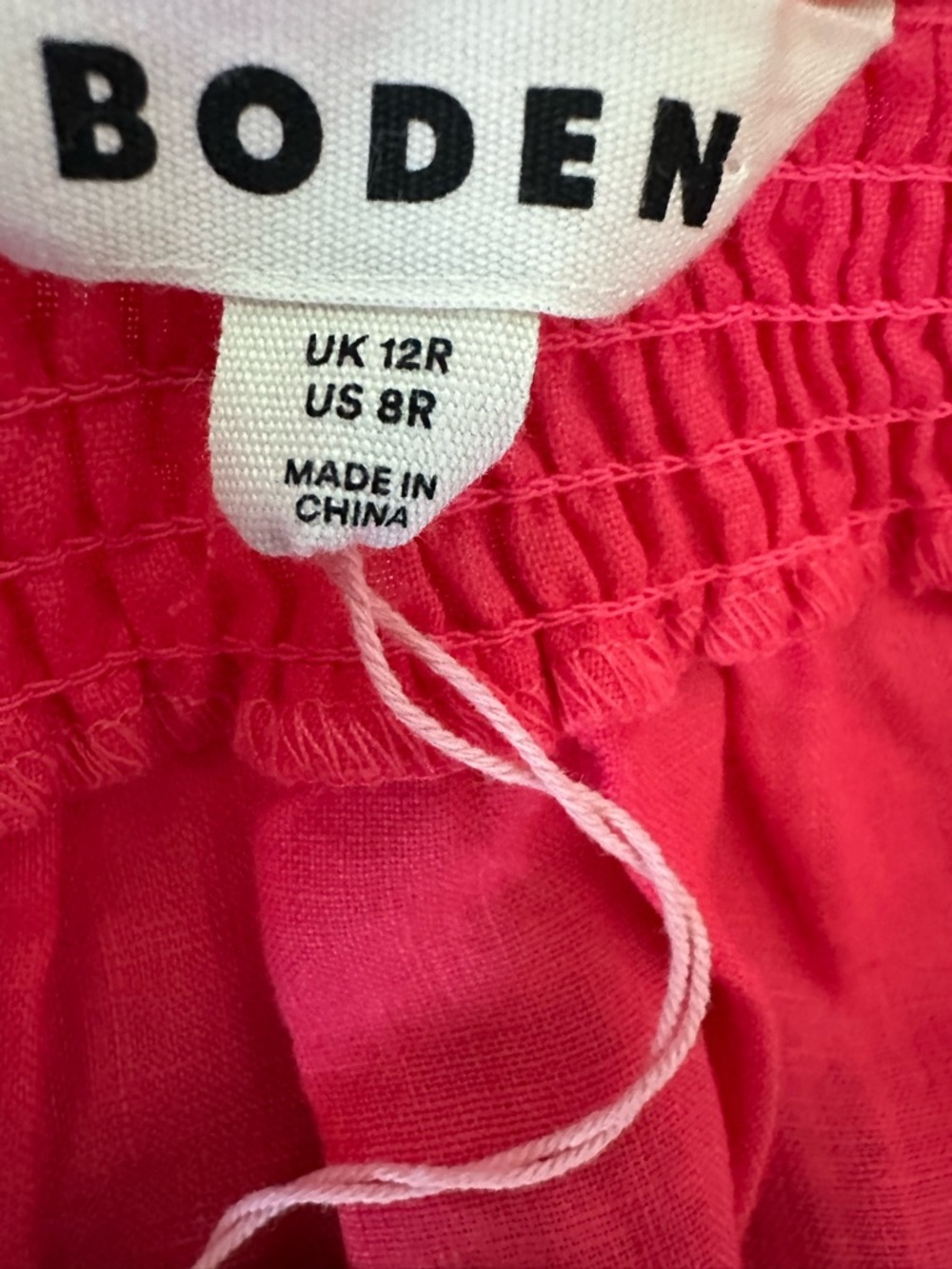 NWT Boden Ada Linen Midi Dress Pink Bright Summer Vibrant Bohemian Chic 8R - Picture 7 of 8